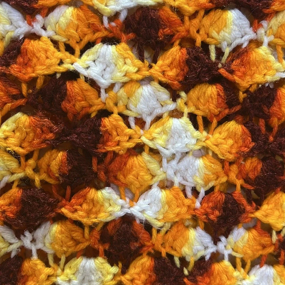 Throw crochet afghan 80 x45 Blanket Handmade - Picture 4 of 13